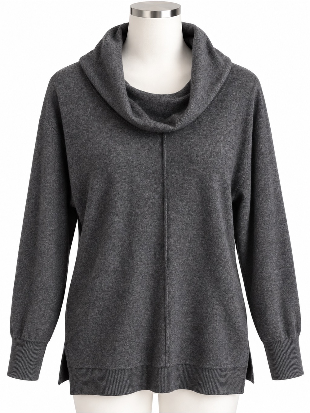 Joan Vass Charcoal Cowlneck Sweater